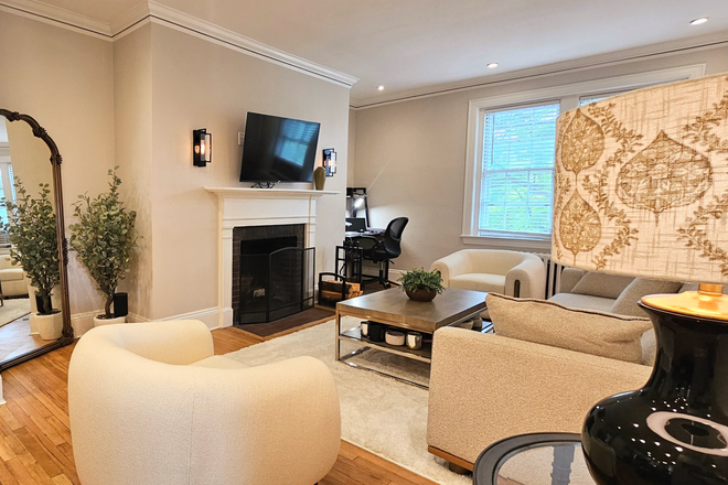 Living room + Workspace - 2 Bed ELEGANTLY FURNISHED Harvard Sq  Available SEPTEMBER 1, 2026-- , FLEX LEASE, PET Friendly! Condo