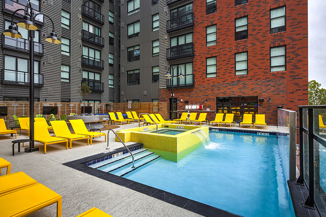Pool and hot tub - Campus Edge on Pierce Apartments