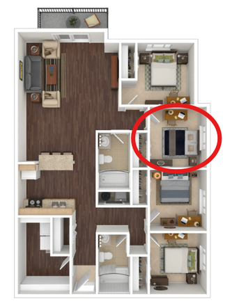 1 Bedroom in a 4-Bed/2-Bath Unit - Collegiate Suites Hunters Ridge, On Blacksburg Transit Bus Route Apartments