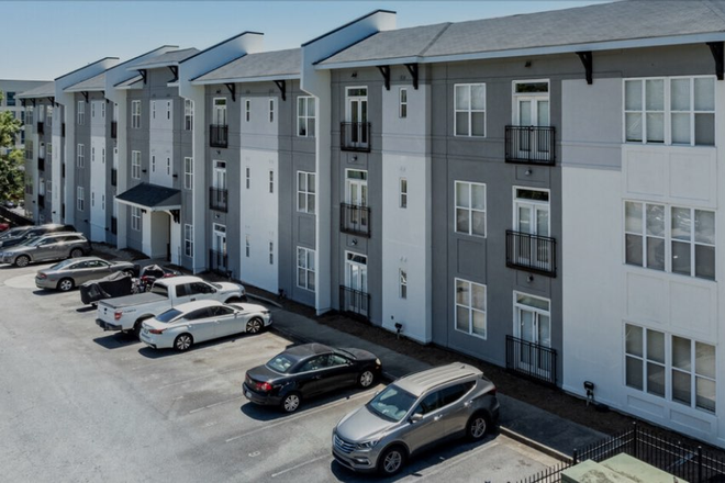 Gated parking/ Outside view - Loft/Condo close to campus