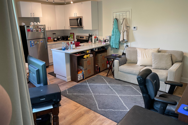 Living Room Kitchen - 4240 39th Street NW - AU / Tenleytown - Large 1 Bedroom Apartment