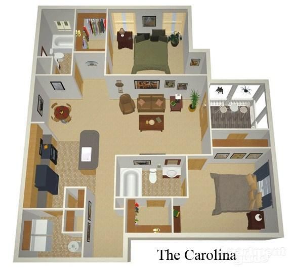 University Of North Carolina Wilmington Off Campus Housing Search Zoom Image 6 The Carolina 2bed 2bath