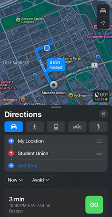 Time to get to UT Student Union - Laurel Station Condominiums