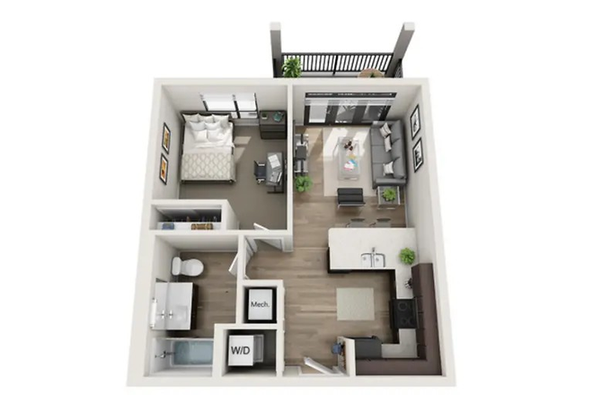 Floorplan - Yugo Raleigh 1 Bedroom across street from main campus available December