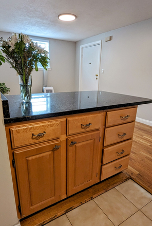 Island with granite top and enough cabinets - 1BR near Union Square, Somerville | Parking | Sep 1 Apartments