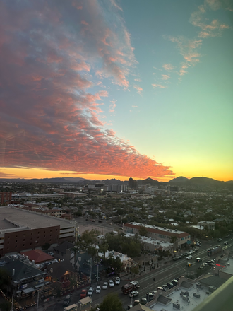 View of Tucson from unit at sunset - Penthouse Studio Oliv Apartment at Main Gate with view