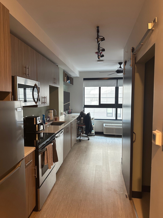 Kitchen, Bathroom (right) - The Hub State Street Apartments