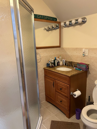 Bathroom - Charming, Spacious One-Bedroom in a condo with Garden and Off-Street Parking