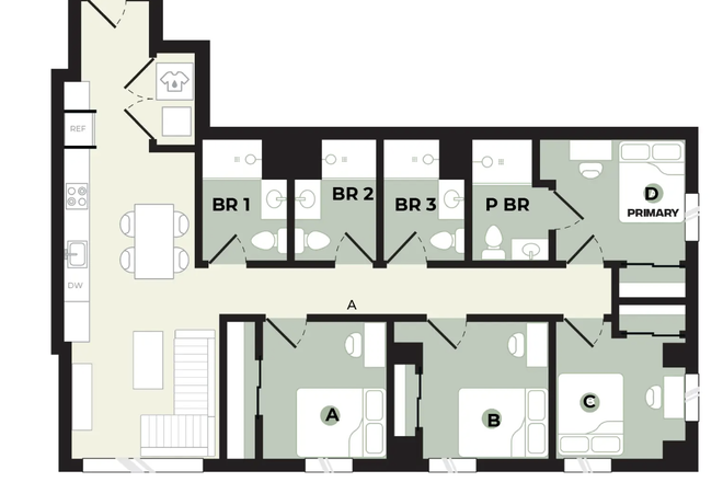 Room C in layout - The Hub College Park Apartments