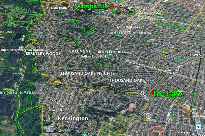 Geo Map - Fully Furnished 1BR Rustic In-Law • Near UCB, LBL, Public Transit • Quiet, Safe, Secluded