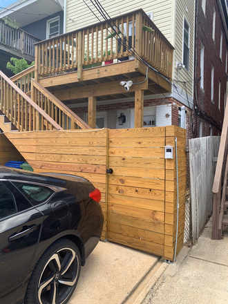 Gated entry from parking pad - video surveillance and gate-code access - Butcher's Hill/Upper Fells Point Apartment, Walking Distance to Med Campus