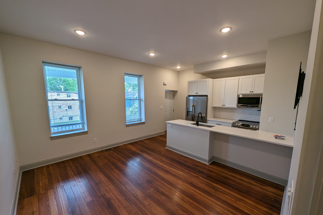 Living Room and Kitchen - Newly Remodeled, Beautiful 2 Bedroom with 2 full baths, In Unit Washer/Dryer, Off-Street Parking