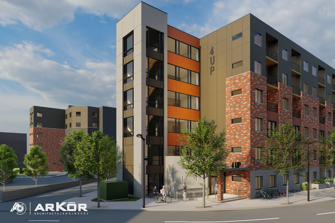 4 Up Building Exterior On Vine Street - Brand New Luxury 1 Bed With Balcony At Purdue—Vine St, West Lafayette