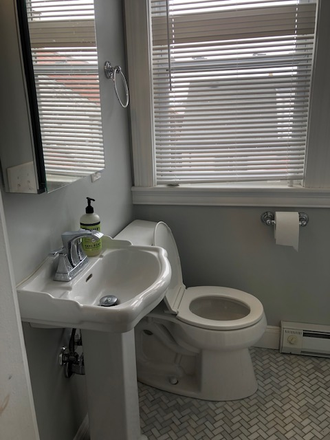 Renovated bathroom - Sunny bedroom w/renovated shared bathroom. AVAIL on 6/1/25. Top floor, free laundry. (Porter/Davis)