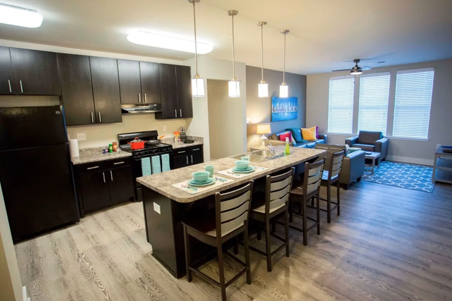 Kitchen - The Oasis Apartments, Mid December to July Sub-let, individual lease, 5 minutes from campus