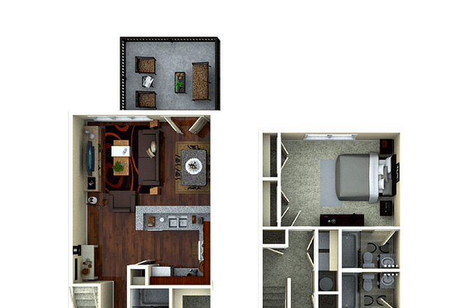 Floorplan - Cottages 3br/3b, Close to entrance, behind pool, biggest bedroom Apartments