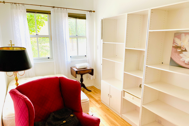 ONE OF THE BOOKCASES IN LARGE ROOM - *WALK UofT ENTIRE 2ND FL FURNISHED BEDROOMS ALL INCLUSIVE HOME FURNITURE APPLIANCES SUPPLIES GYM