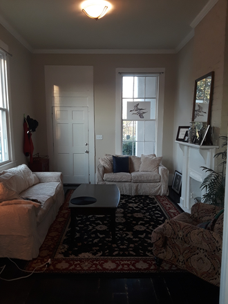 Front room for living looking at front entry and porch window - Close to campus: 1 Bedroom 1 bath Apartment, Approx. 675 SF  1 block from brand new Traders Joe