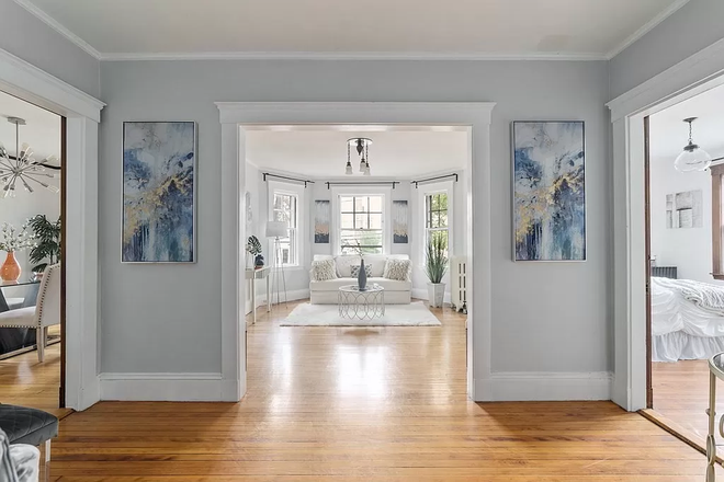 hallway and living room - Large, sunny 2-bedroom in prime Mid-Cambridge Location:  No Fee! Condo