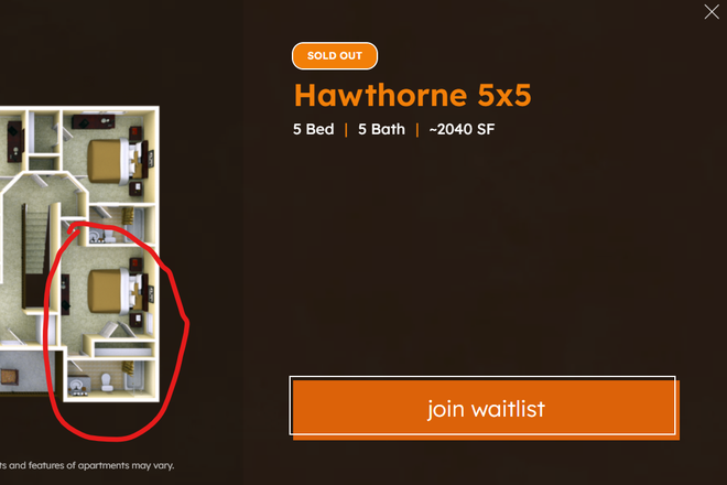 The room in unit - The Brexx at Blacksburg