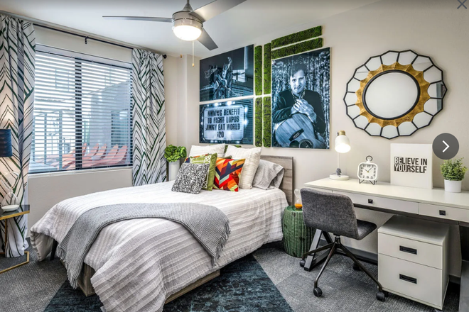 Bedroom (Not exact layout) - Union on 6th (Near UA) - Private Bedroom and Bathroom - Free 1st Mo Rent