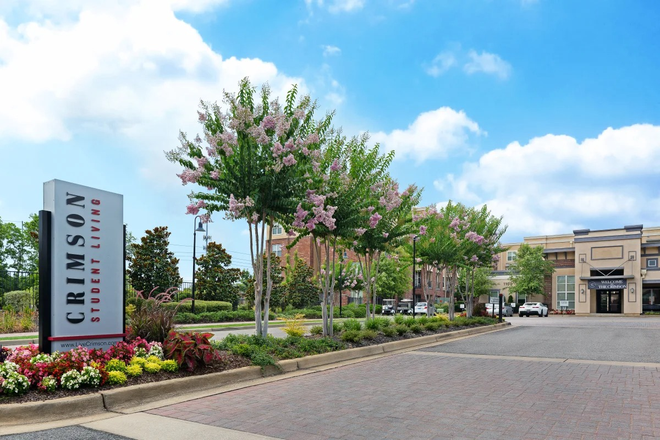 Front Entrance - The Crimson, Close to Campus Housing Apartments