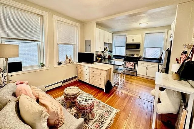 Living room into Kitchen - 20 Moon st Apartments