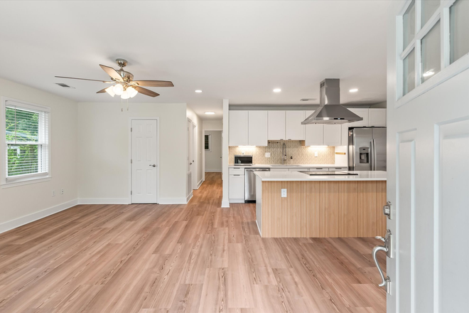 Kitchen and Hallway - Renovated 3BR Mount Pleasant Home | Fenced Yard, Garage & Easy MUSC Commute