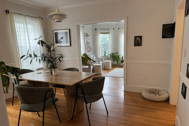 There is a nice flow between living room, dining room and kitchen. - 2 Bedrooms with Private bath near Harvard (in a 3-bed apartment)
