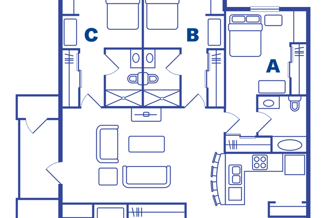 Floor plan for the unit - Lark West Lafayette