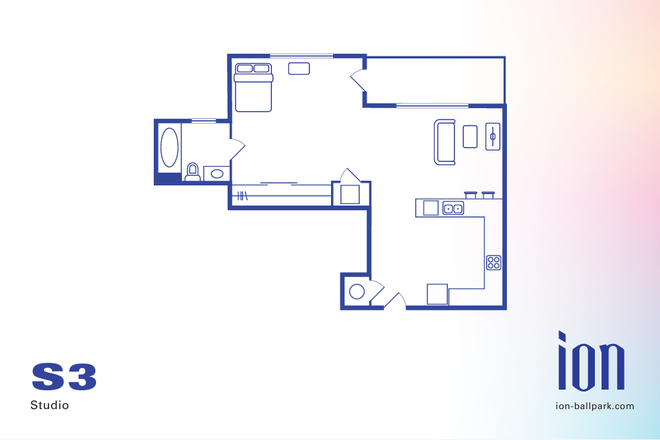 Floor plan - Apartment Studio at Ion at the Ballpark