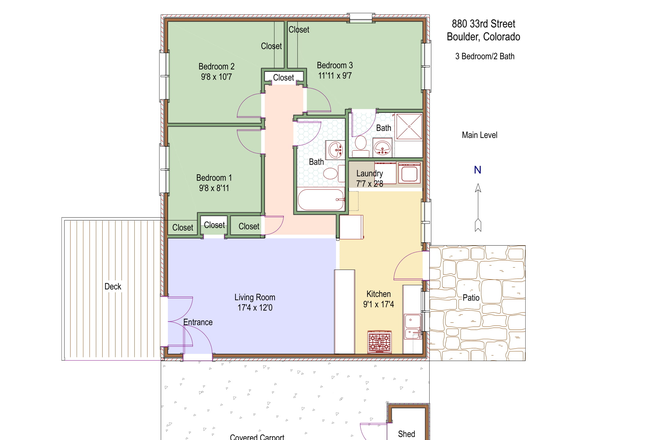 Floor plan - Single room in house near campus.