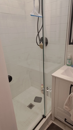 Bathroom shower - 1 Furnished Bedroom, A.C included, Main and Danforth, steps away from subway and Go Apartments