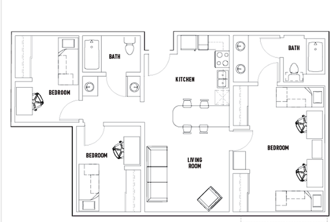 floorplan - 3B2b Private Room Private Bathroom