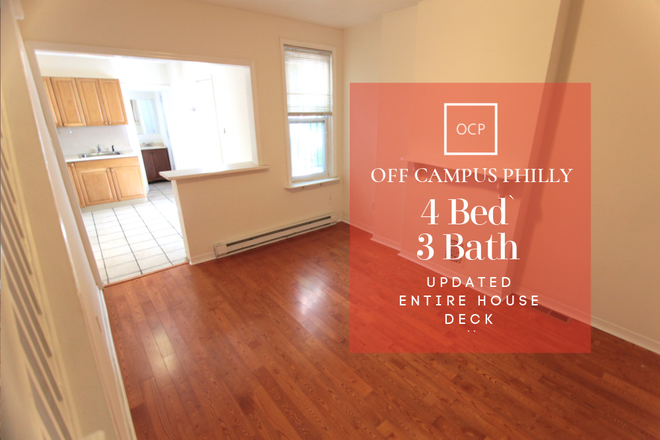 4 Bed 3 Bath - Off Campus Philly  - Entire house with Deck Steps From Police Station