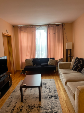 Living Room - 5 Min. walk to UIC  Medical, Dental & Pharmacy School, Washer & Dryer in Building,1 block-Starbucks Apartments