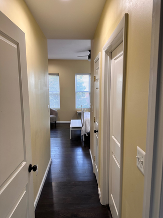 Bedroom entrance view: View from the entrance to your cozy , sunlit upstairs room. - Charles Village Furnished Master Bedroom with Private En Suite Bath 🏡 House