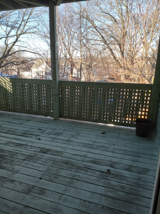 Deck - Large sunny 2 BR 2nd floor, nice view & private porch, parking, near East Side Apartments
