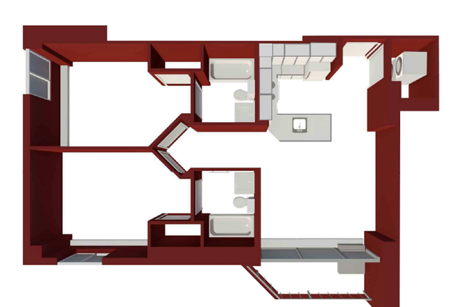 Floor Plan - 2 Br Apartments (not furnished) for reasonable rent over the summer