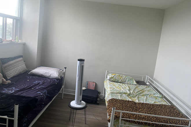 Tenants twin bed on right. - Shared room in a spacious two bedroom apartment, laundry in  building, paid parking, private closet.