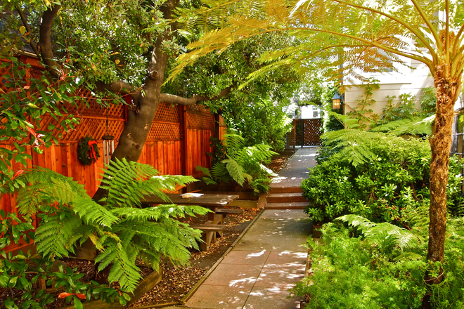Exterior Garden Courtyard - Ridge Road Rentals