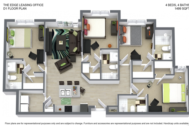 floorplan - The Edge Apartments (D1 floorplan)