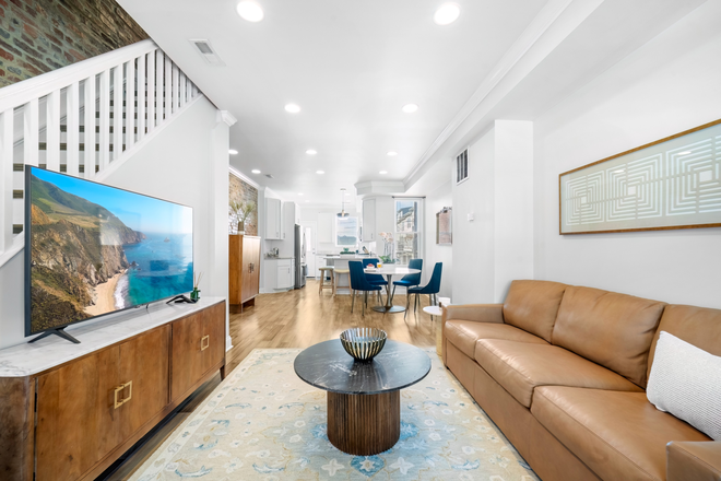 Living room - Modern Suites in Greektown with Private Bathroom