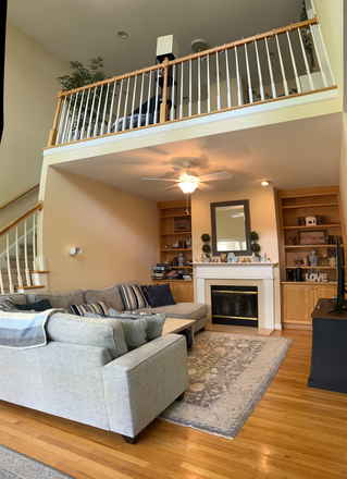 Living room (furnished), study loft above (unfurnished) - 2 private en-suites in a 2B/3B townhouse