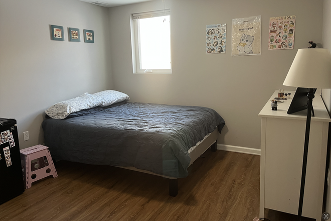 Bedroom as seen from the doorway - Spacious Furnished Room Steps from Campus – Summer Sublet w/ Renewal Option Duplex