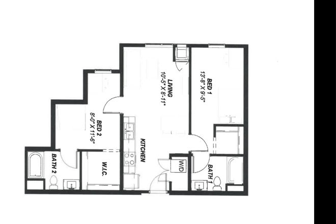 Bed 1 - 2700 Lincoln Apartments