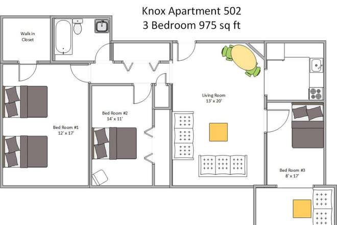 Floor Plan. - Private Room in shared Apartment 5th Floor