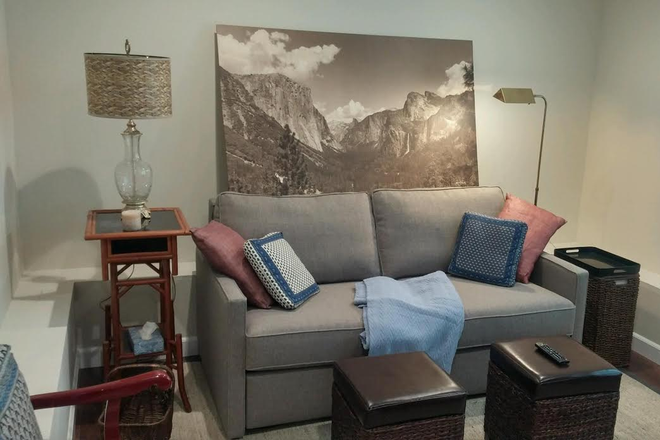 Sofabed, main room - USF Turk Street Efficiency Apartments