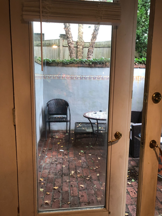 looking at patio - CHARMING STUDIO IN ANTIQUE HOME, QUIET STREET, NEAR CAMPUS