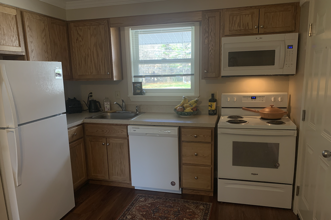Kitchen with refrigerator and freezer, dish washer, microwave, stove, and oven - Ellington Summer Sublet - 1 Bedroom